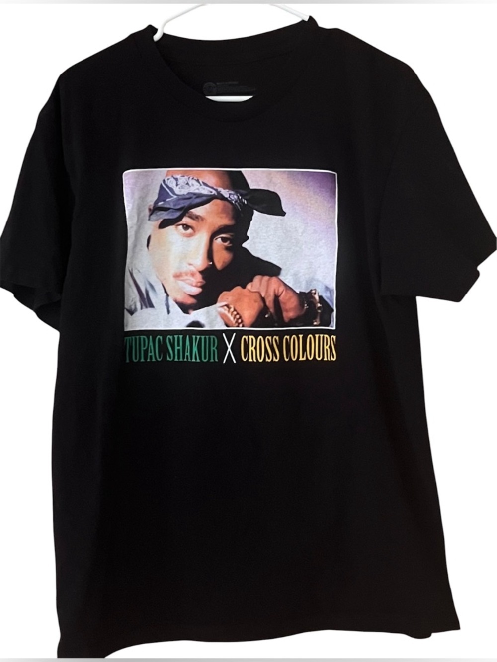Tupac Shakur X Cross Colors Black Graphic Tee/Large